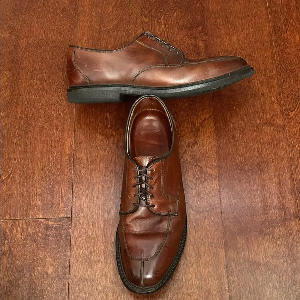 Allen Edmonds Brown Leather Derby Oxfords, Size 10